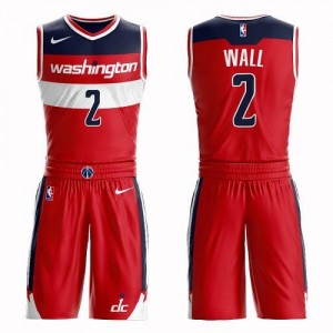 Nike NBA Maillot Basket John Wall Wizards No.2 Homme Rouge Suit Icon Edition