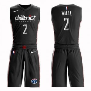 Nike NBA Maillots John Wall Washington Wizards Enfant Suit City Edition Noir #2