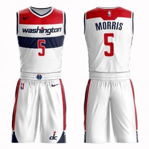 Nike NBA Maillots Basket Morris Wizards Blanc No.5 Homme Suit Association Edition