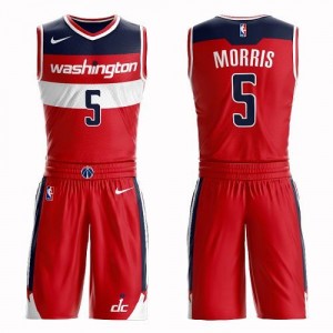 Nike NBA Maillot Basket Markieff Morris Washington Wizards Suit Icon Edition No.5 Homme Rouge