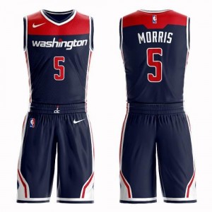 Nike Maillots Basket Markieff Morris Washington Wizards bleu marine #5 Homme Suit Statement Edition