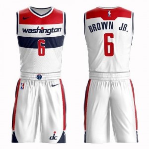 Nike Maillots De Basket Troy Brown Jr. Wizards Blanc Enfant Suit Association Edition #6