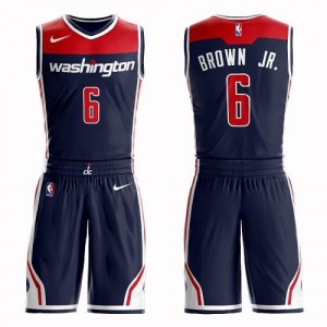 Maillot De Brown Jr. Wizards No.6 Nike bleu marine Enfant Suit Statement Edition