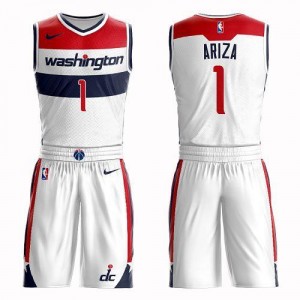 Maillots De Basket Trevor Ariza Wizards Nike Suit Association Edition Enfant #1 Blanc