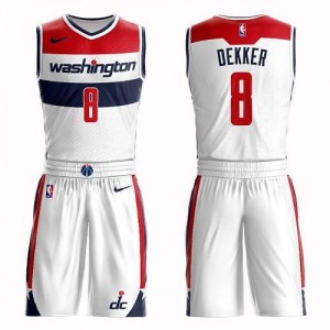 Nike NBA Maillots Basket Sam Dekker Washington Wizards Suit Association Edition No.8 Homme Blanc