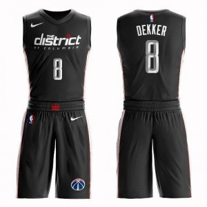 Nike NBA Maillot Basket Dekker Washington Wizards Suit City Edition Noir Homme #8